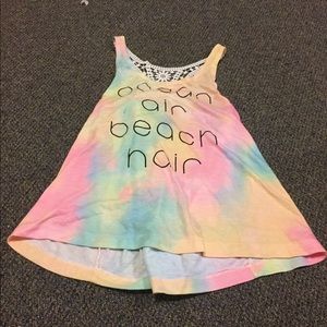 Pastel Tie Dye Top with Lace Back
